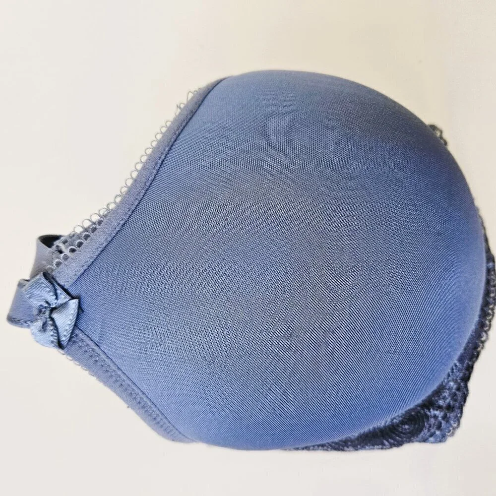 PANACHE Indigo Blue Spacer Molded Full Figure Bra Size 36E